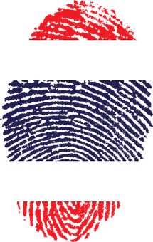 A Fingerprint With A Blue Stripe