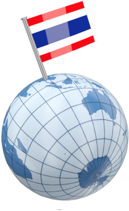 A Globe With A Flag On It