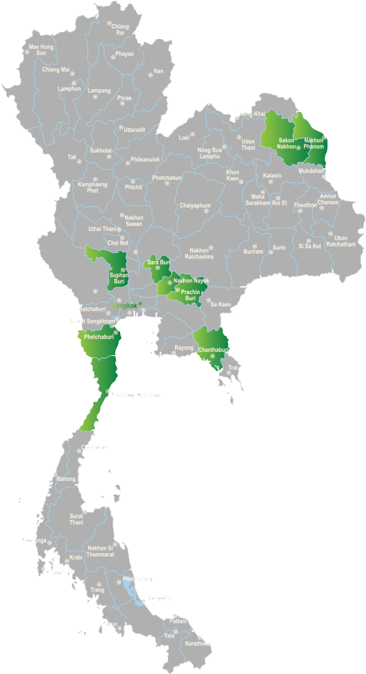 A Map Of Thailand With White Text