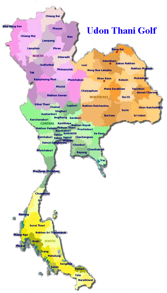 A Map Of Thailand With Different Colored States