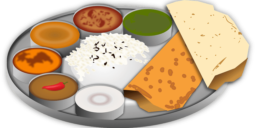 A Plate Of Food On A Black Background