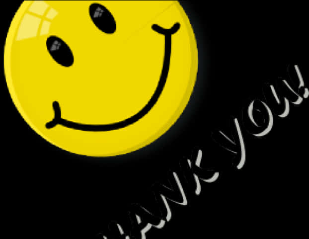 A Yellow Smiley Face With Black Eyes And A Black Background