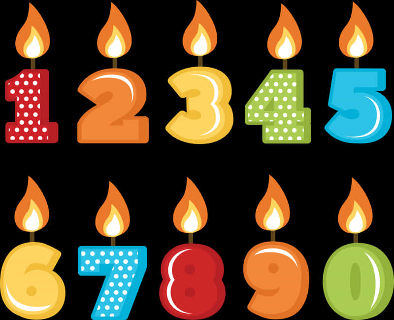 A Set Of Candles With Numbers