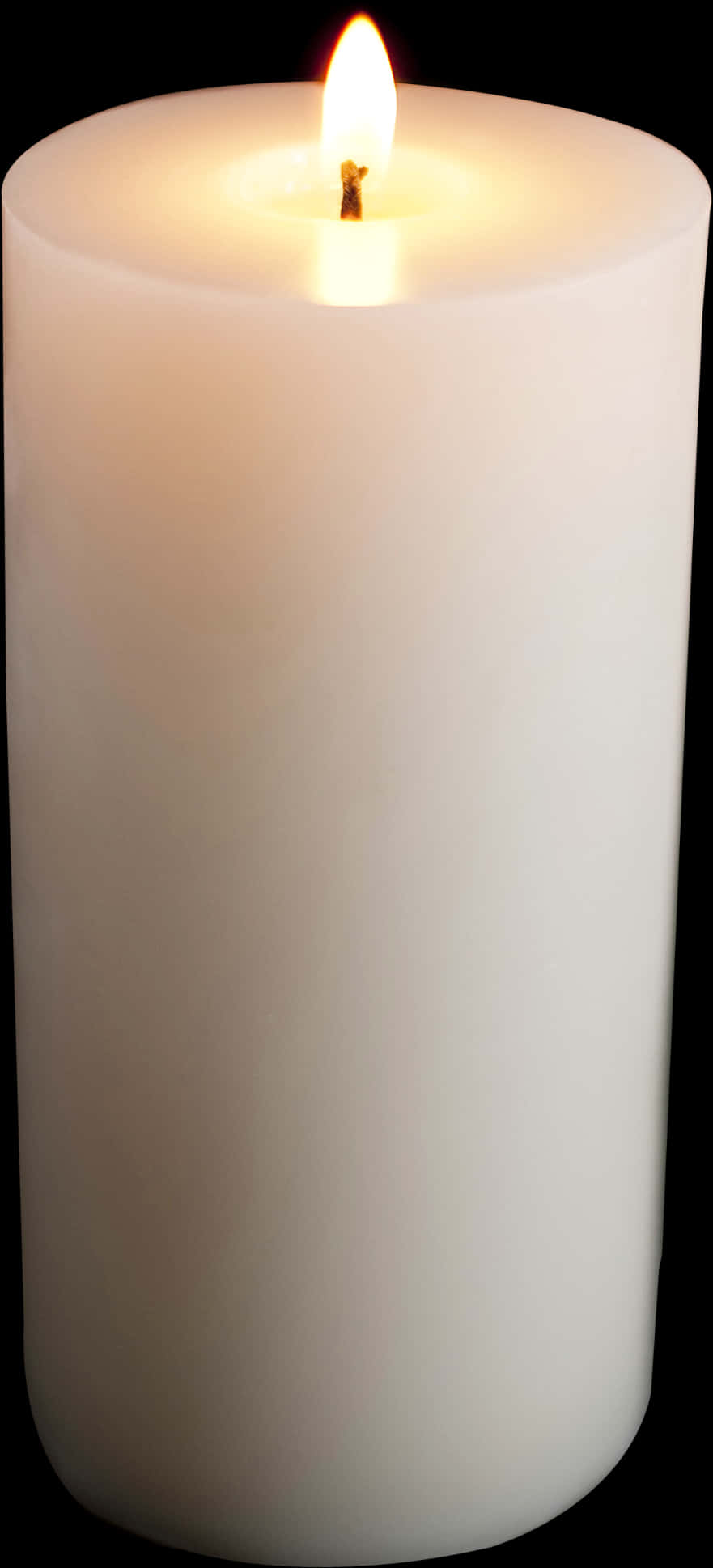 A White Candle With A Black Background