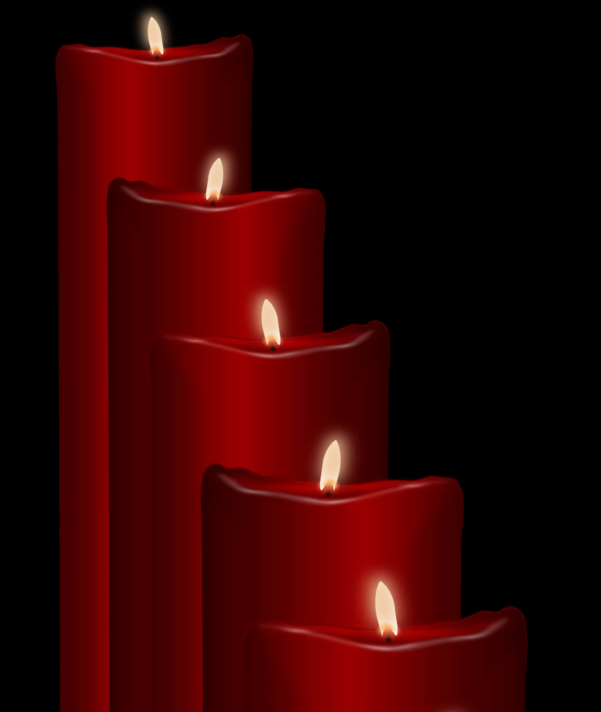 A Group Of Red Candles