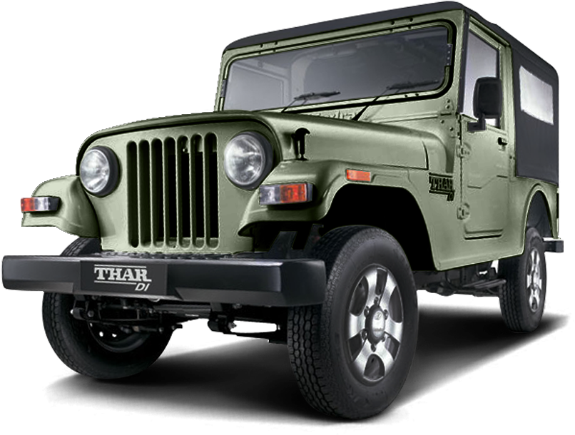 A Green Jeep With Black Background