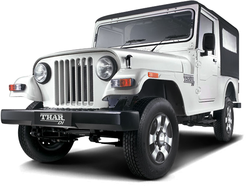 A White Jeep With Black Background