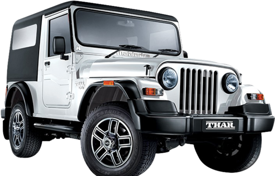 A White Jeep With Black Background