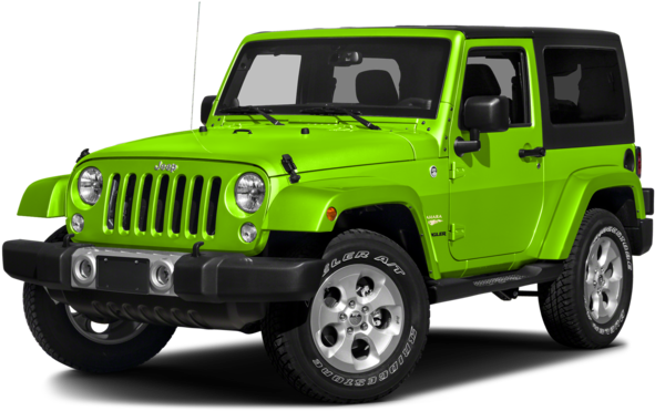 A Green Jeep With Black Trim