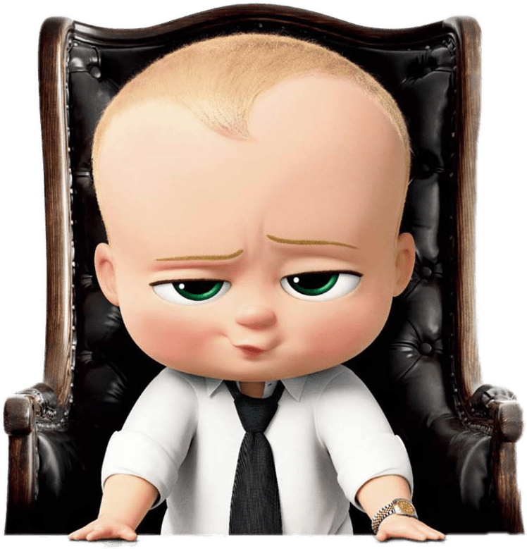 A Cartoon Baby In A Chair