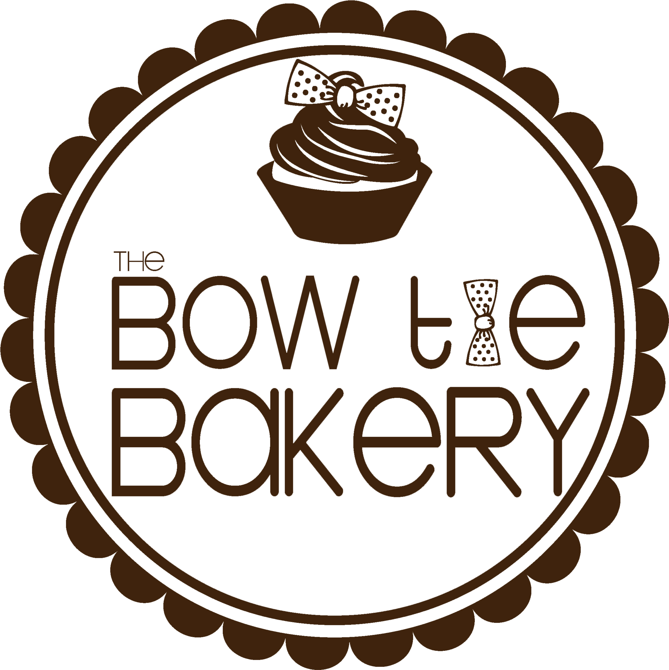 A Brown And White Sign With A Cupcake And Bow