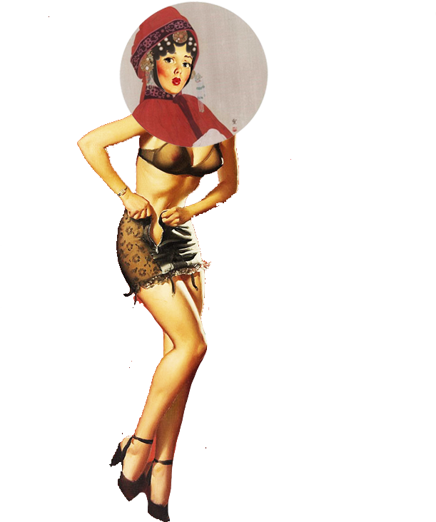 The Contrast Between Western Pinup Girl And Eastern - Illustration, Hd Png Download