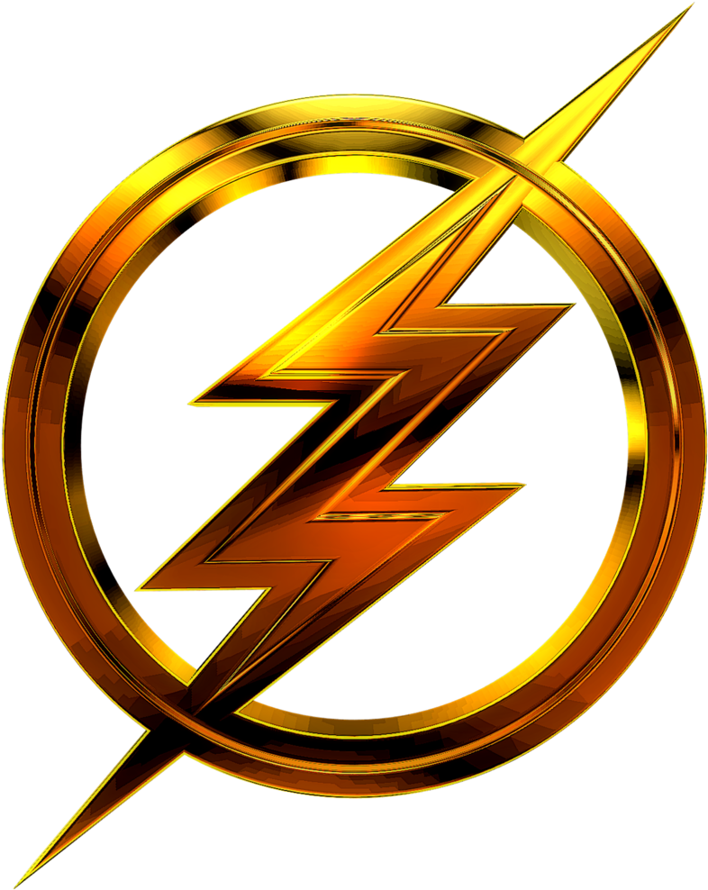A Gold Lightning Bolt In A Circle