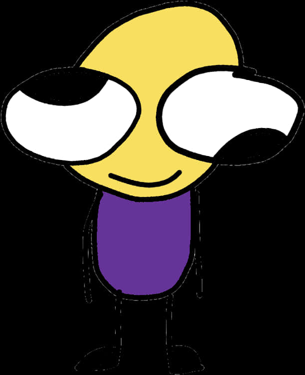 A Cartoon Of A Yellow And Purple Alien