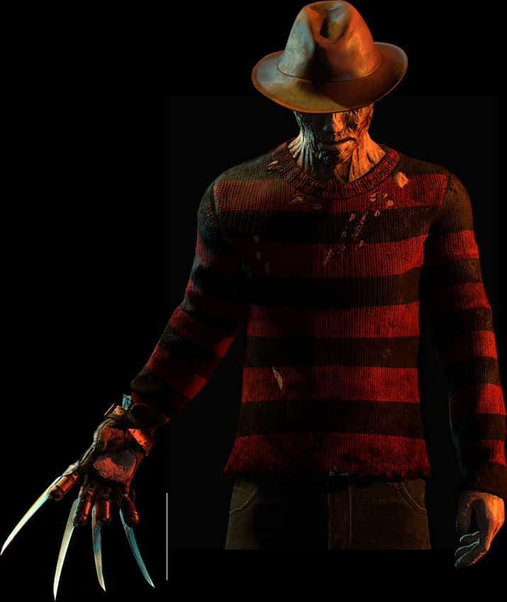 A Man Wearing A Hat And A Striped Sweater