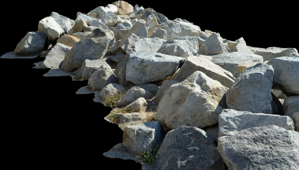 A Pile Of Rocks On A Black Background