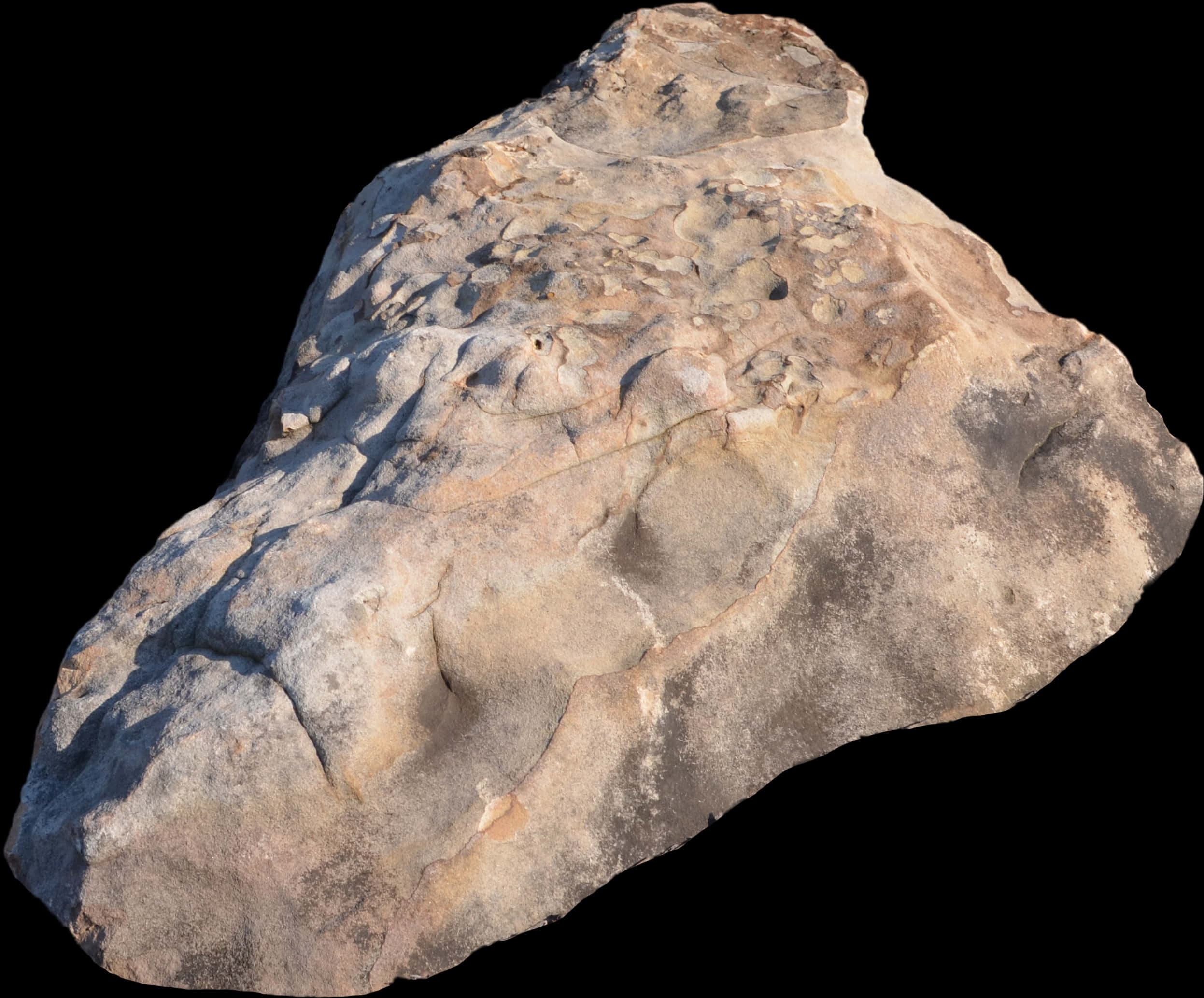 A Large Rock With A Black Background