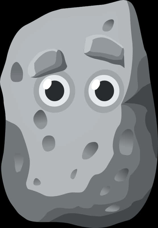 A Cartoon Of A Rock With A Face
