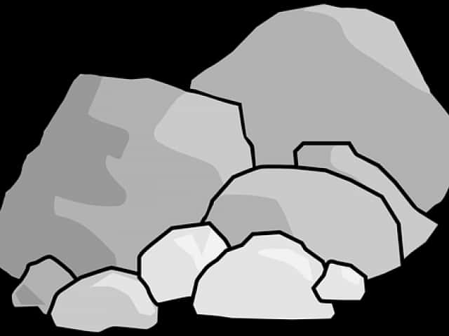 A Group Of Rocks With Black Background