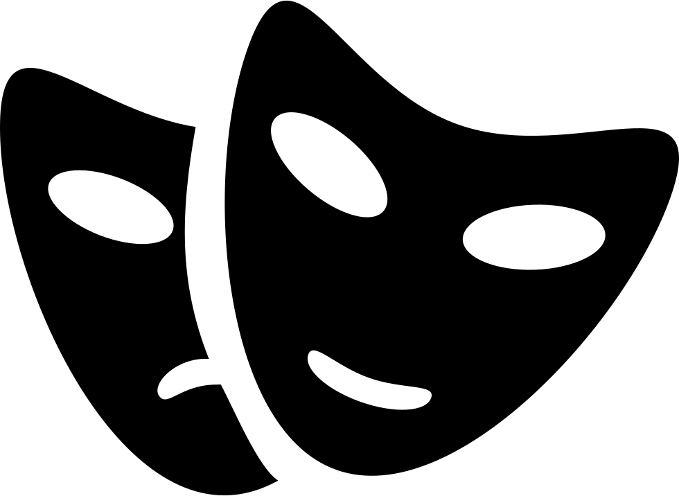 A Black And White Image Of Masks