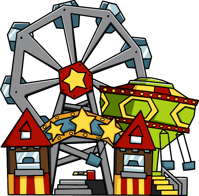 A Cartoon Of A Ferris Wheel And A Ferris Wheel