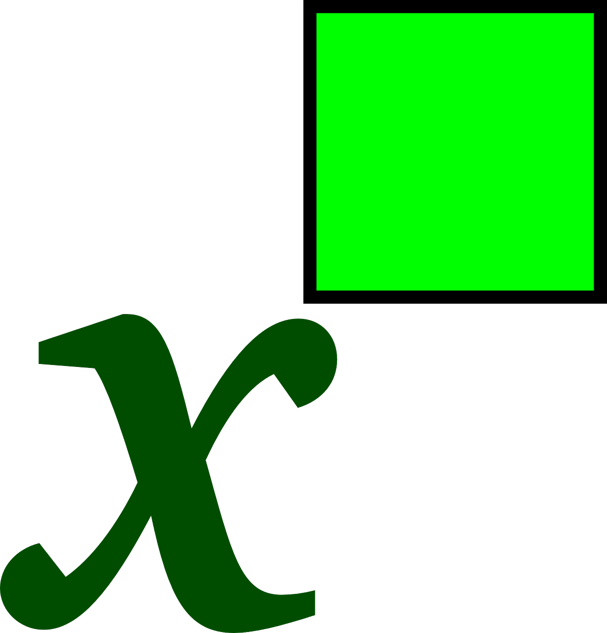 A Green X And A Square
