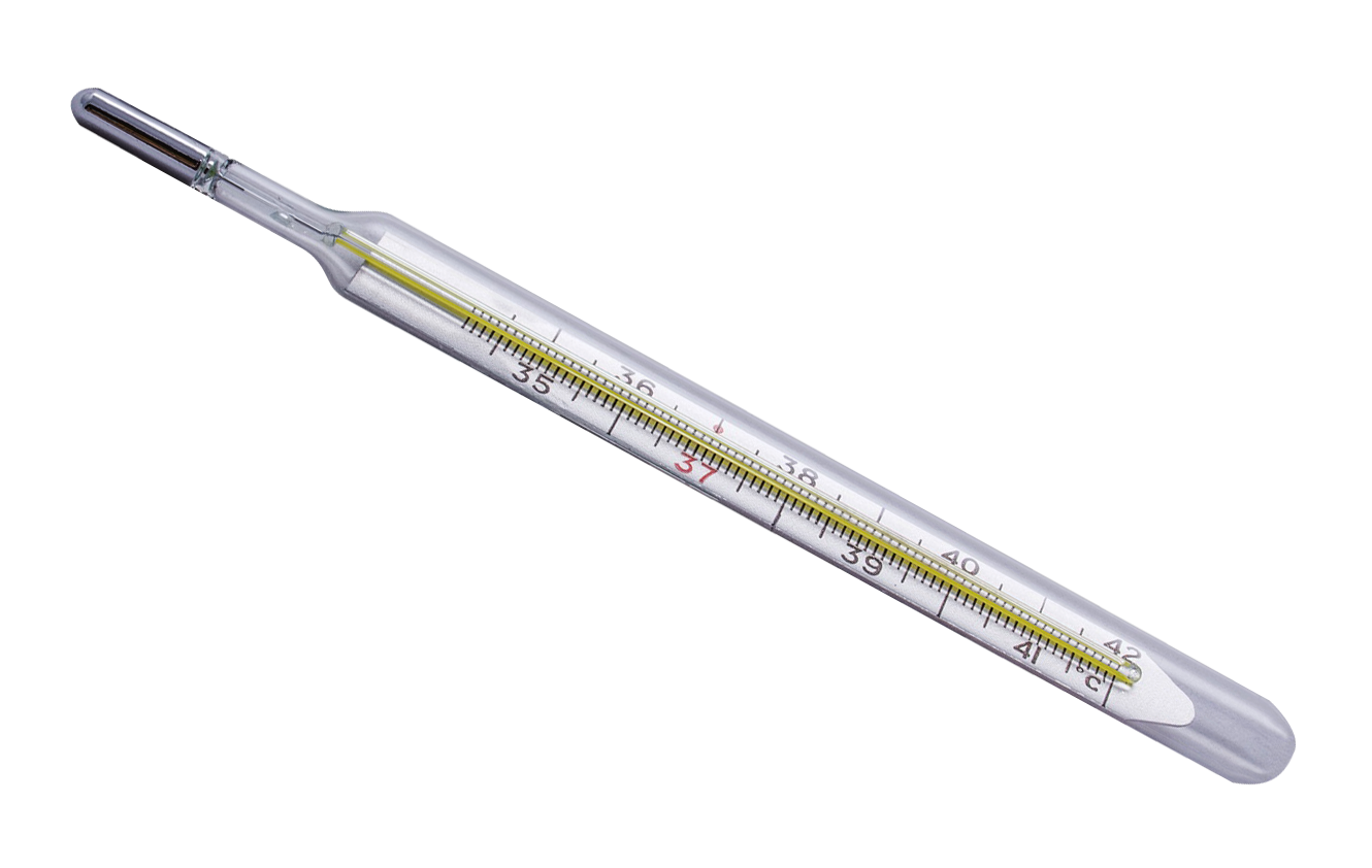 A Thermometer With A Yellow And Black Scale