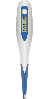 A Digital Thermometer With A Black Background