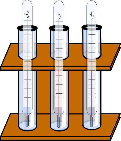 A Group Of Glass Tubes With Measuring Instruments