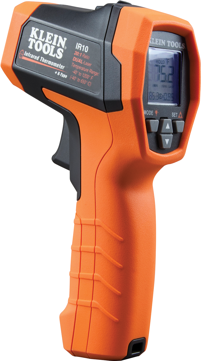 An Orange And Black Infrared Thermometer