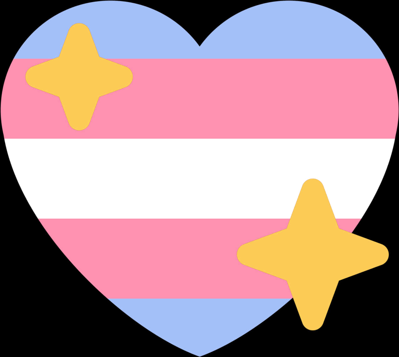 A Heart With A Pink And Blue Stripes And Stars