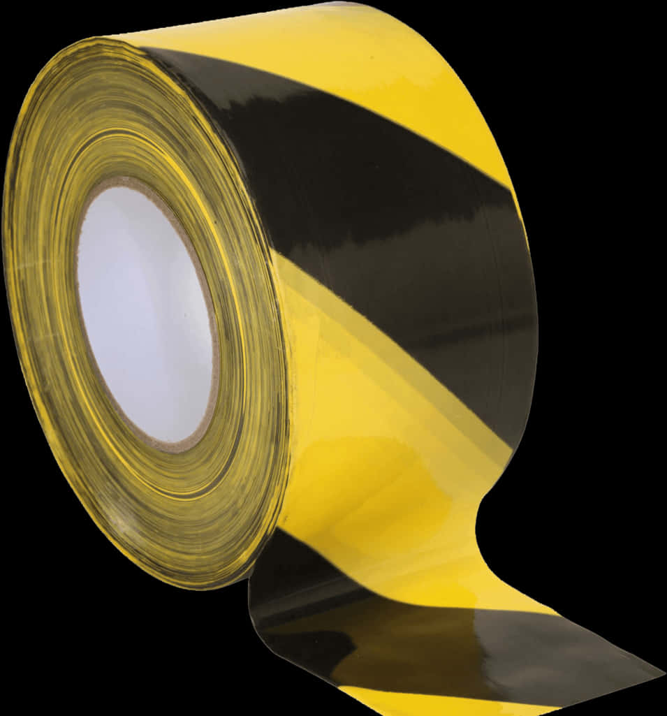 A Roll Of Yellow And Black Tape