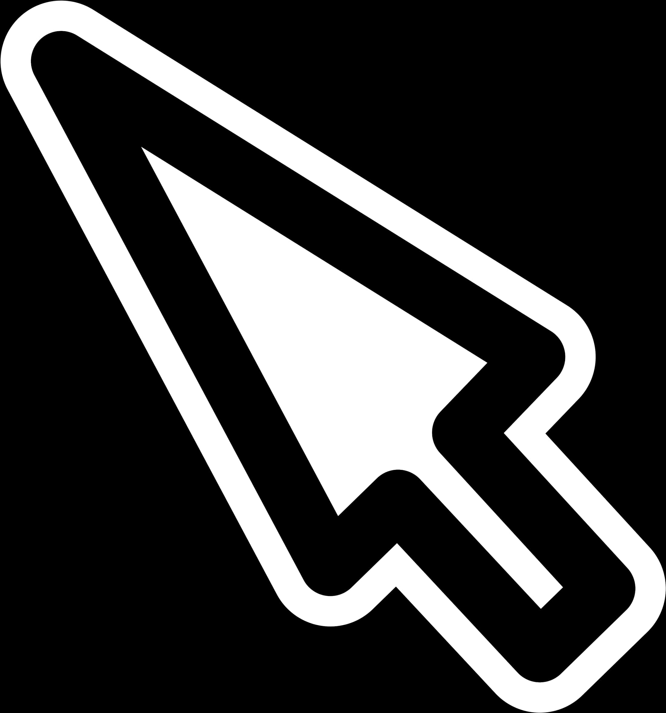 A White Arrow With A Black Background