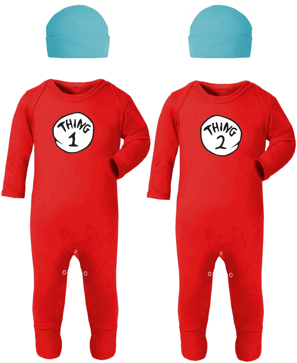 A Pair Of Red Baby Onesies
