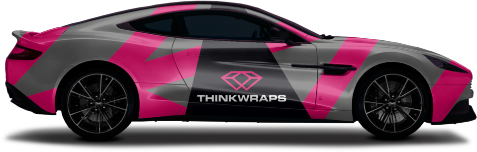 A Car With Pink And Black Stripes