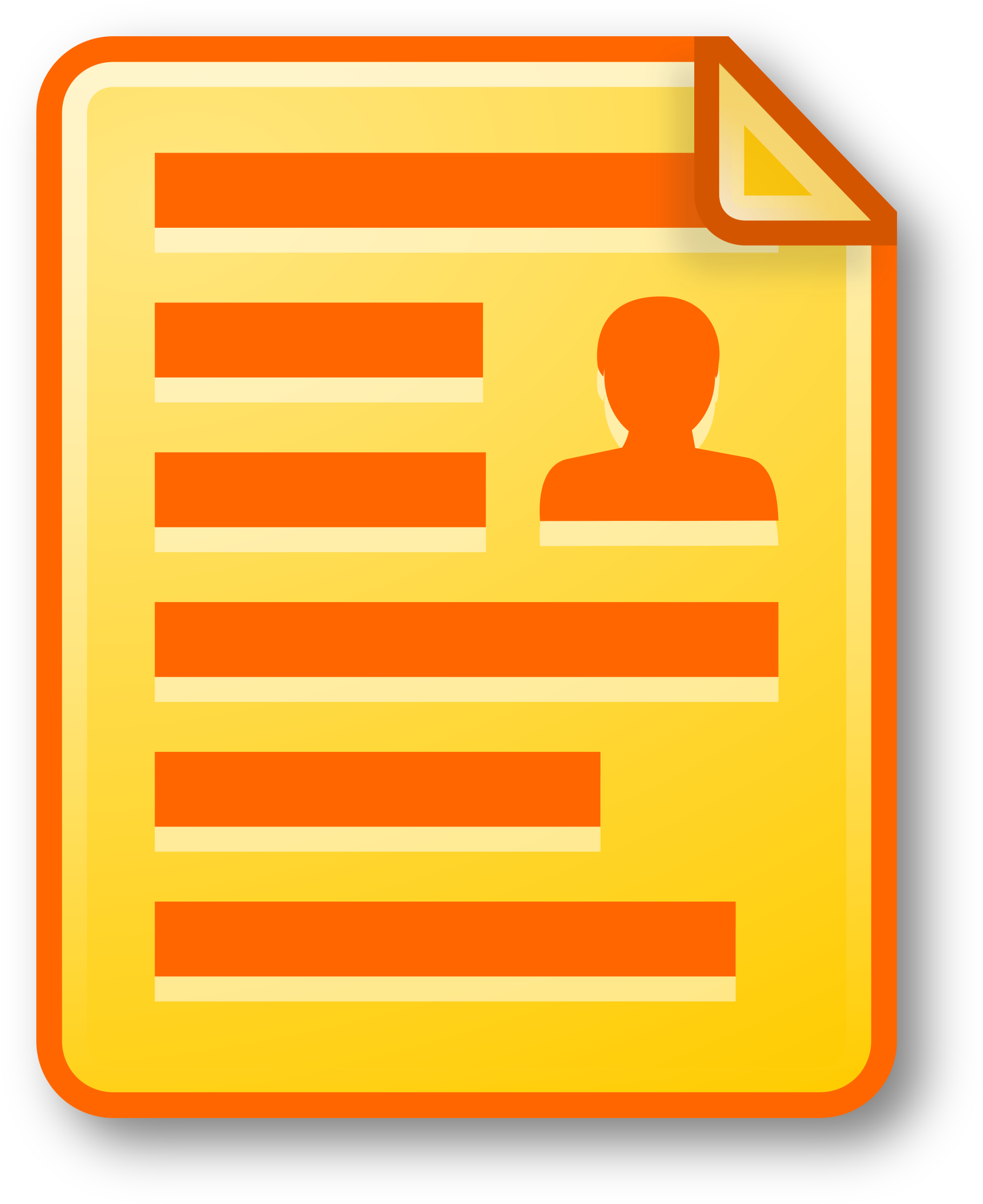 A Yellow Paper With A Person Profile
