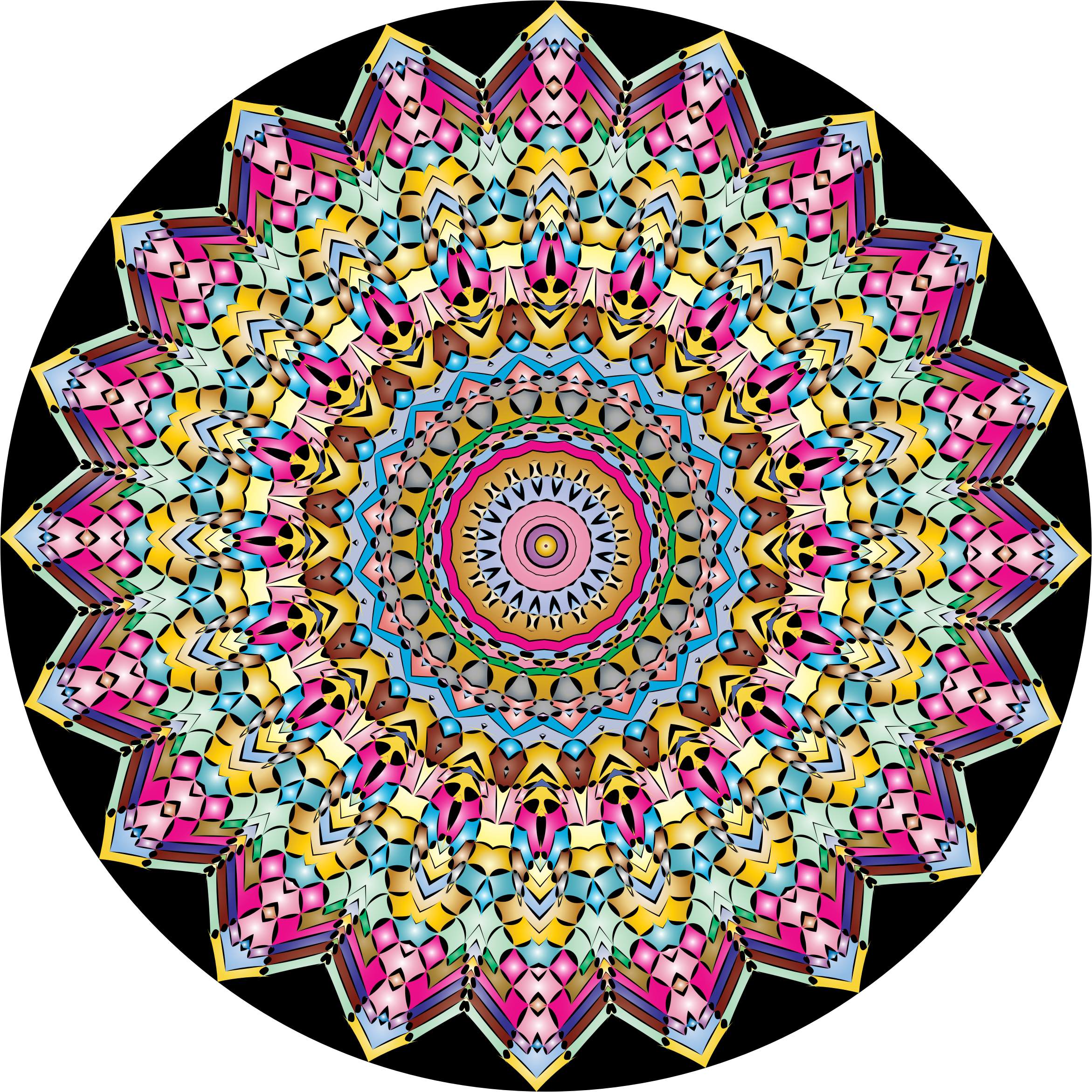 This Free Icons Png Design Of Kaleidoscopic Mandala, - Mandala, Transparent Png