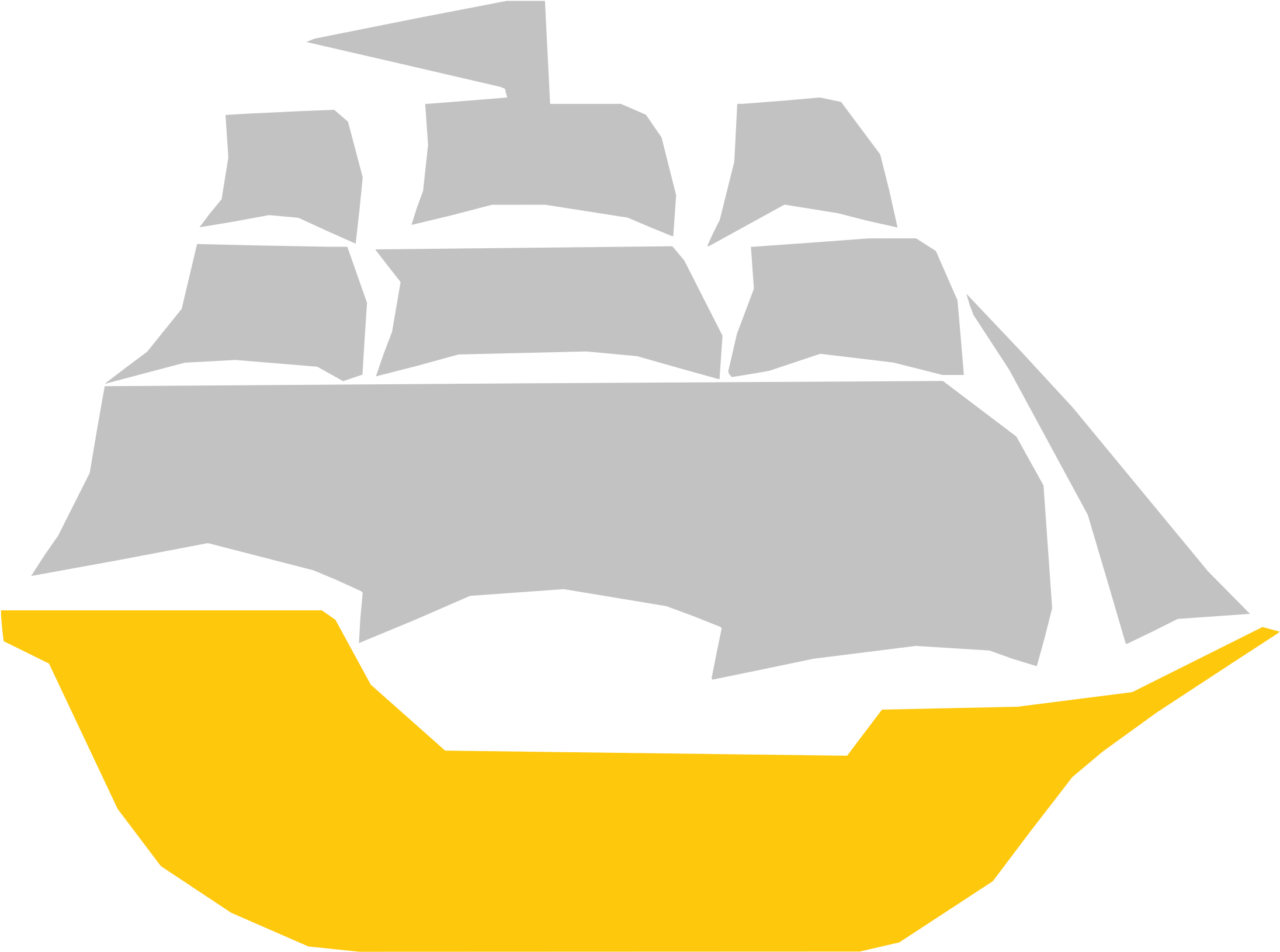 A Yellow And Grey Ship