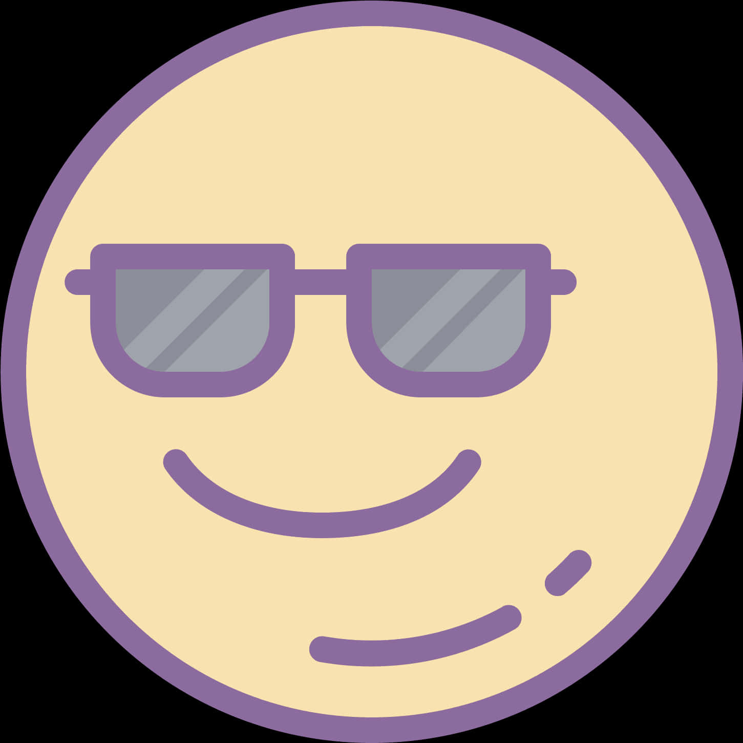 A Yellow Face With Purple Rim And Sunglasses