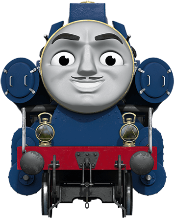 A Cartoon Character On A Train