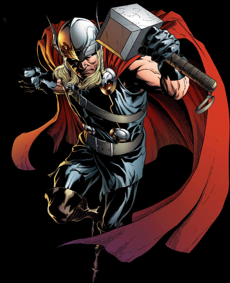 A Comic Book Character Holding A Hammer