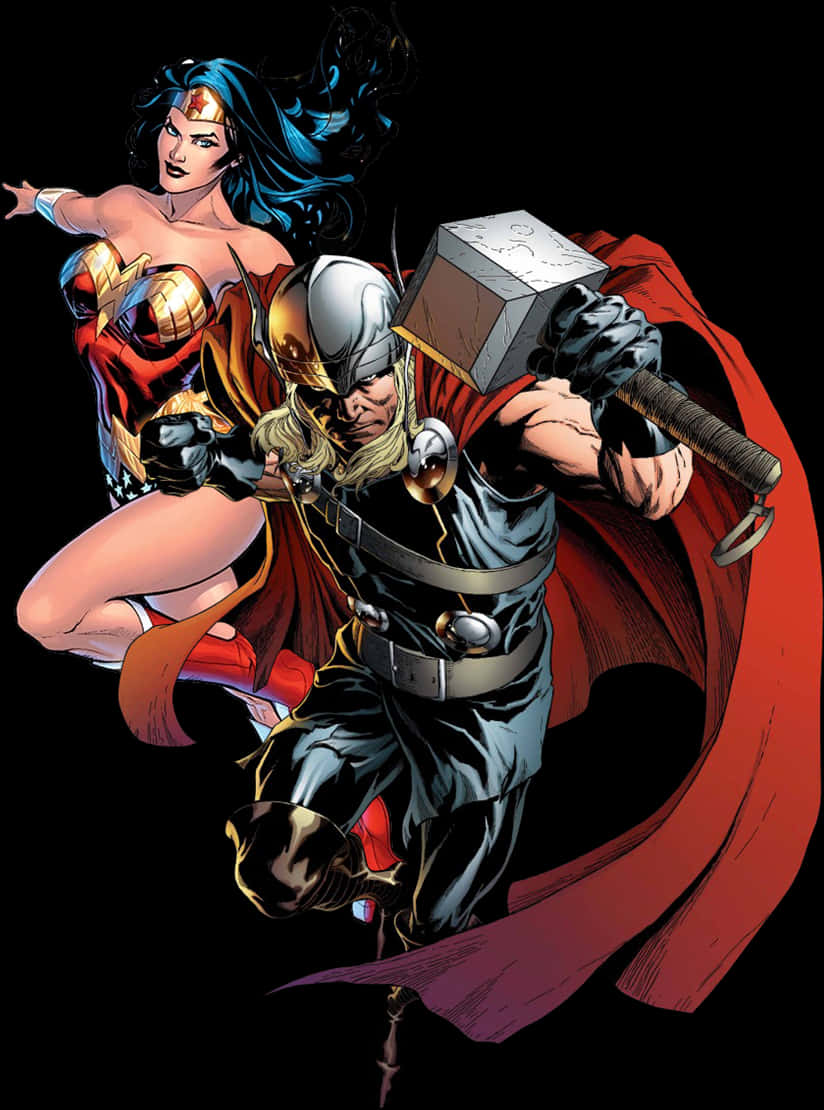 A Man And Woman In Superhero Clothing