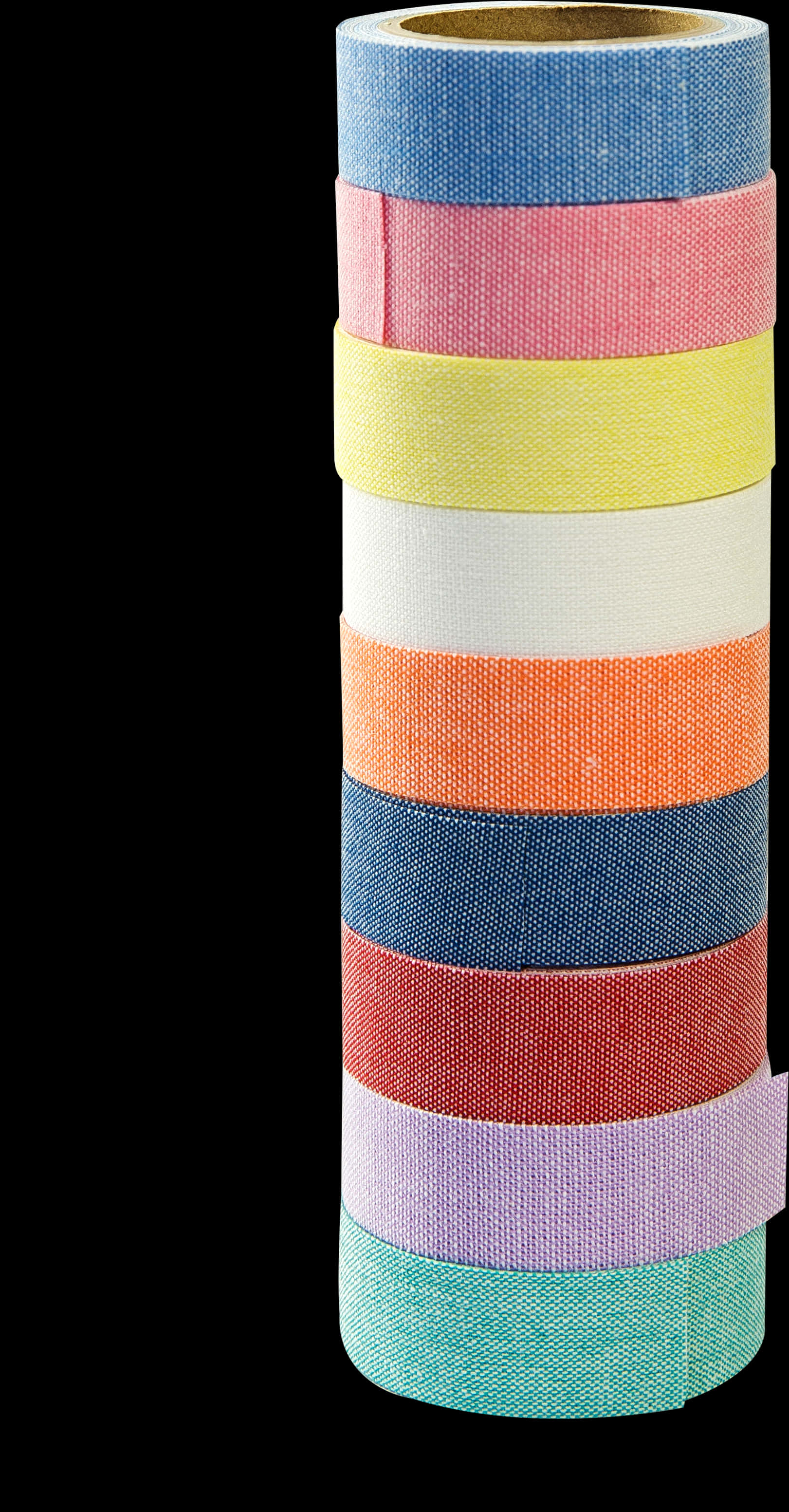 A Stack Of Colorful Rolls Of Tape