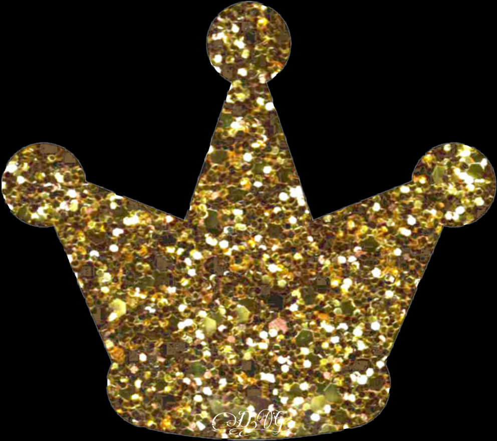 Three-point Crown With Gold Glitter