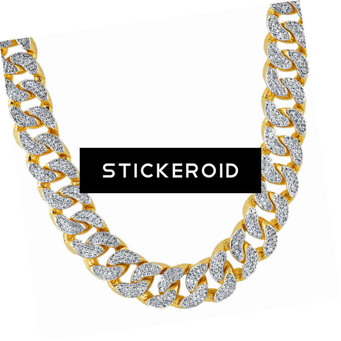 A Gold And Silver Chain With Diamonds
