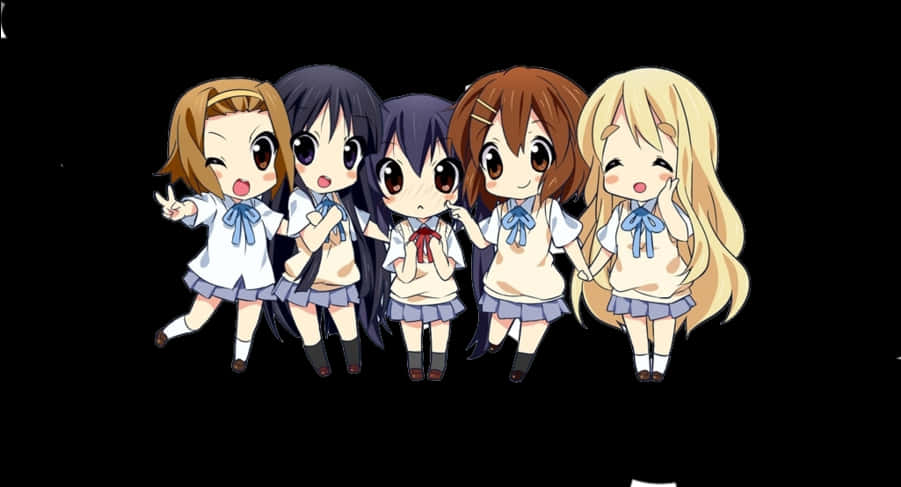 A Group Of Cartoon Girls