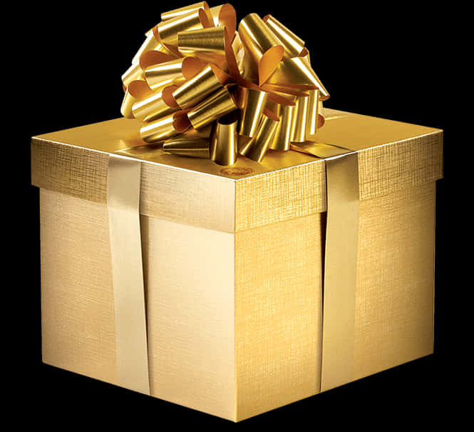 A Gold Box With A Bow