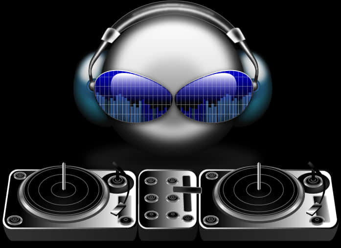 A Dj Headphones And A Pair Of Glasses