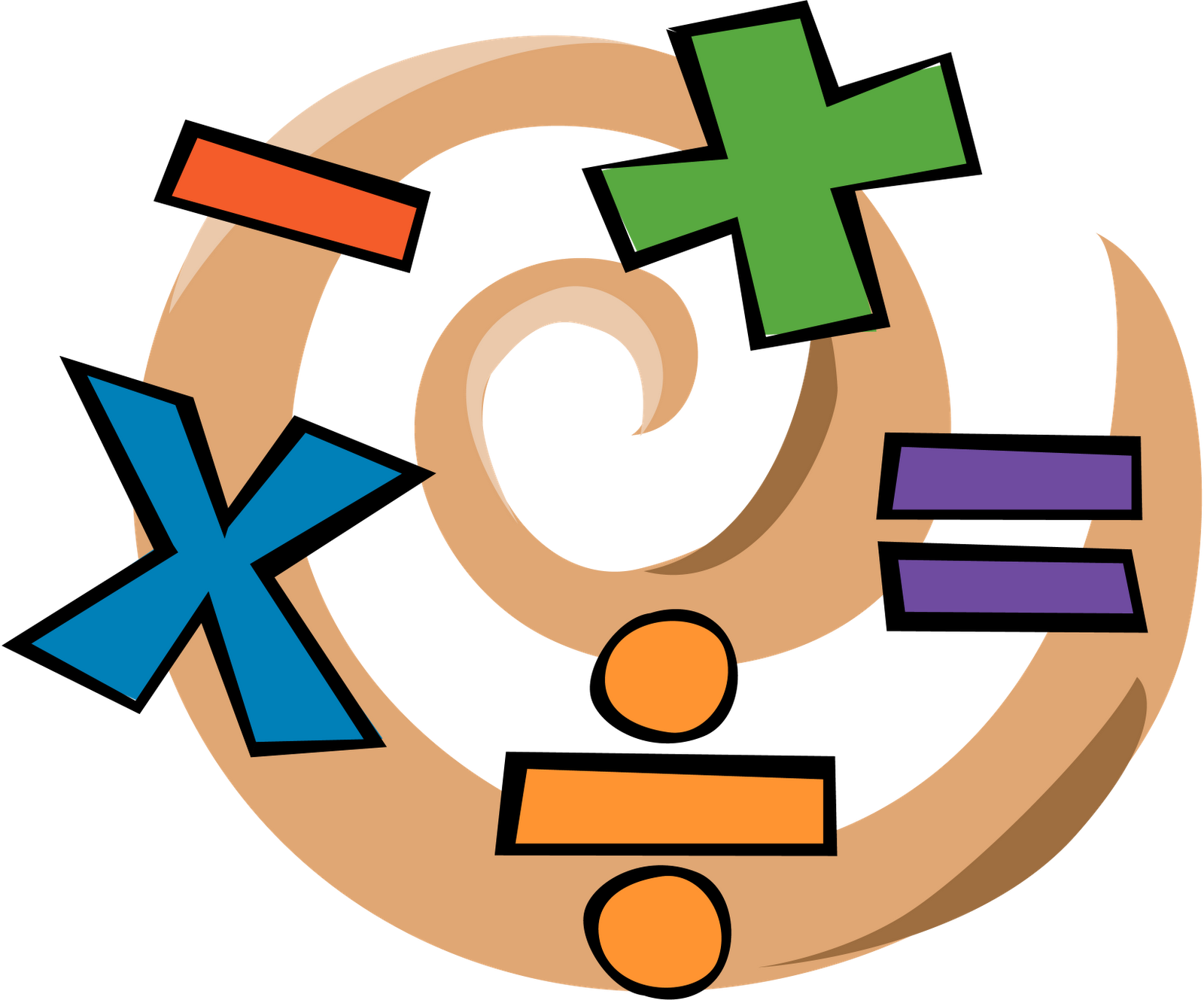 A Colorful Math Symbols On A Black Background