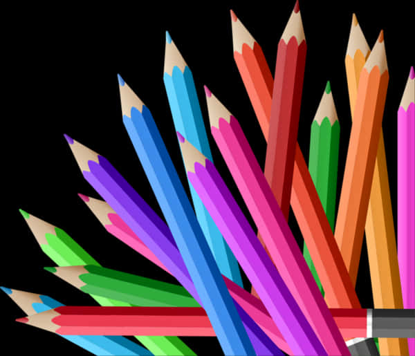 A Group Of Colored Pencils